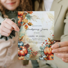 Kürbis und Erntedank der Kiefernfische Einladung