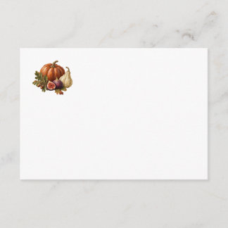 Kürbis und Feigen Herbst-Rezeptkarte leer