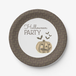 Kürbis und Fledermäuse, Halloween-Party Pappteller