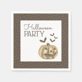 Kürbis und Fledermäuse, Halloween-Party Serviette