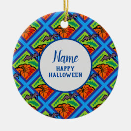 Kürbis und Fledermäuse, Name, Halloween, ZSG Keramik Ornament