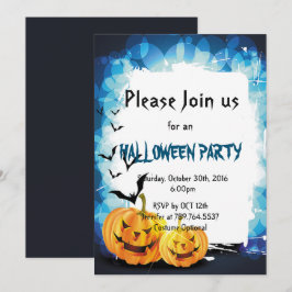 Kürbis- und FledermausHalloween-Party Einladung