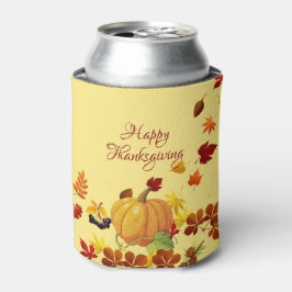 Kürbis und Herbstlaub Dosenkühler