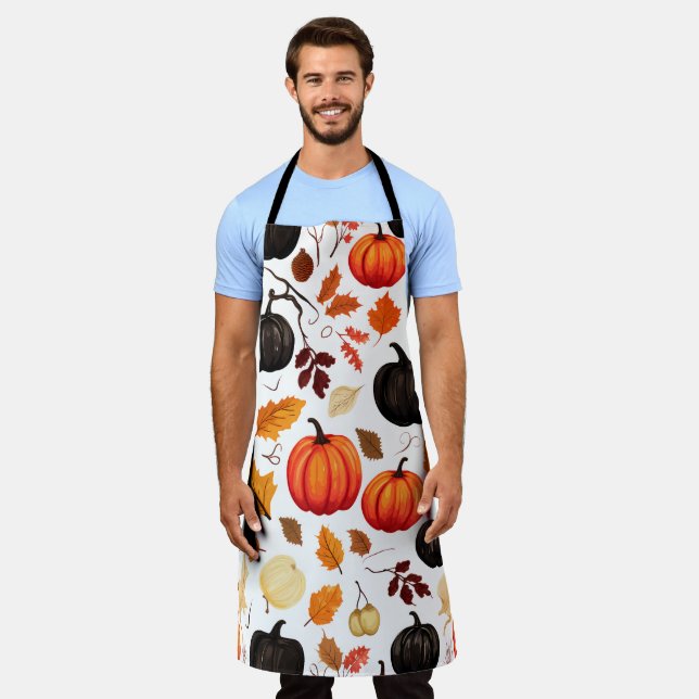 Kürbis und Herbstlaub Schürze (Getragen)