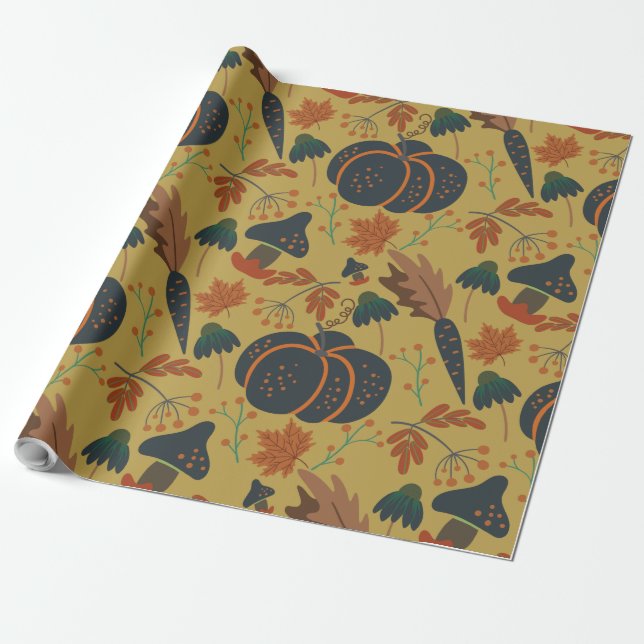 Kürbis und Karotten nahtlos Geschenkpapier (Ungerollt)