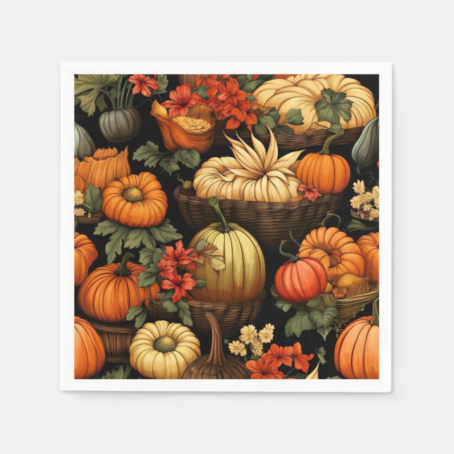 Kürbis und mehr, Herbst, Serviette (Vorderseite)