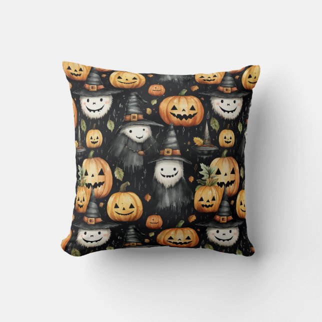Kürbis und Monster Halloween Kissen (Vorderseite)