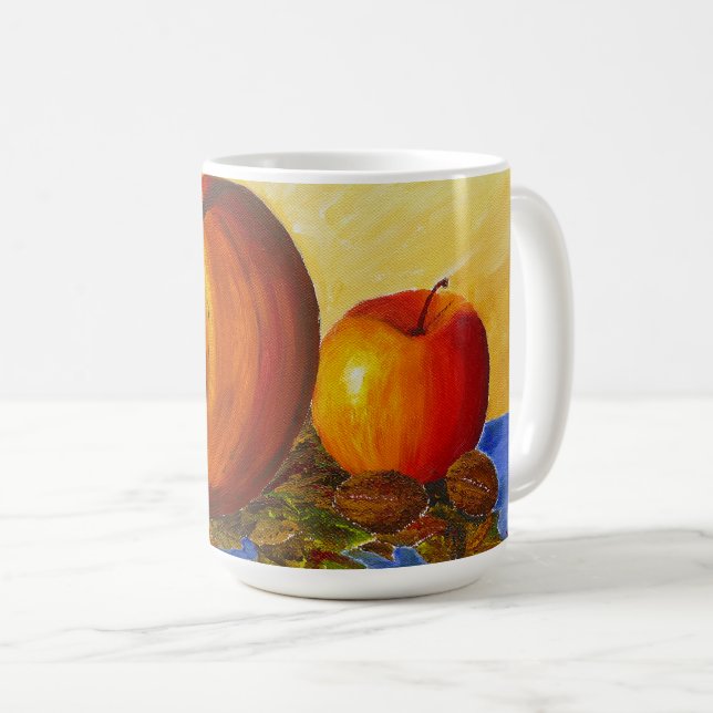 Kürbis und Nüsse Kaffeetasse (VorderseiteRechts)