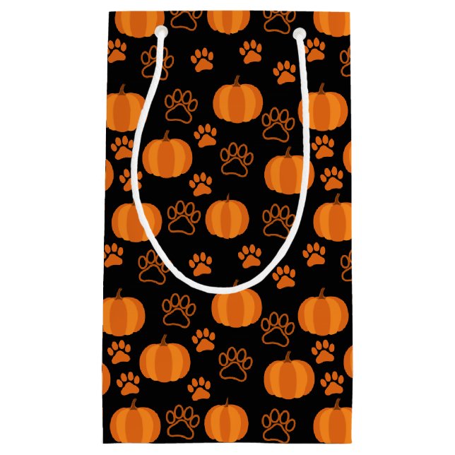 Kürbis und Paws Halloween Kleine Geschenktüte (Vorderseite)