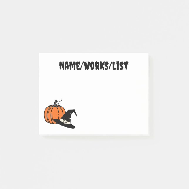 Kürbis und Pilgerhut Herbst Post-it Klebezettel (Vorderseite)