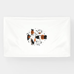 Kürbis und schwarze Katze Halloween Geist Katze Bo Banner