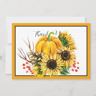 Kürbis und Sonnenblumen Herbst Feiertagskarte