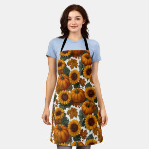 Kürbis und Sonnenblumen Herbstmuster Schürze