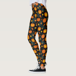 Kürbis und Spinnennetze Halloween-Leggings Leggings