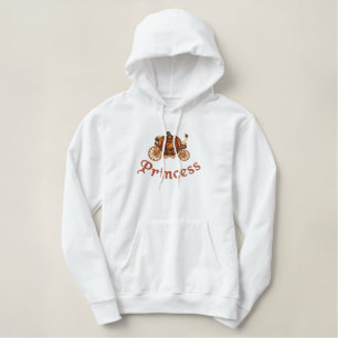 Kürbis-Wagen gestickt auf Hoodie Bestickter Hoodie