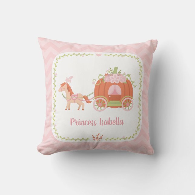 Kürbis-Wagen-kleine Prinzessin Girls Room Decor Kissen (Vorderseite)
