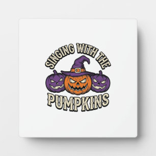 Kürbis-Weihnachtslieder-Shirt Vintage-Halloween-Ch Fotoplatte