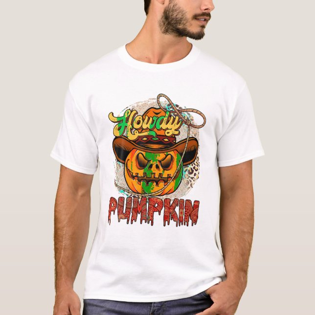 Kürbis-Western-Vibes-Cowboy T-Shirt (Vorderseite)