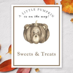 Kürbis wie Bär Sweets und Leckereien Baby-Party Poster
