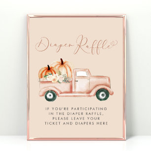 Kürbis-Windel-Raffle Herbst-Baby-Party Poster
