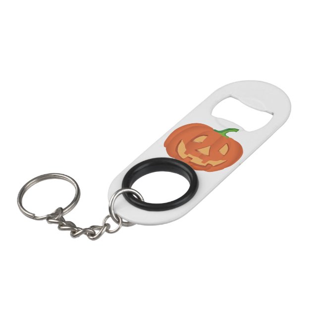 Kürbis zu Halloween 1 Mini Flaschenöffner (Vorderseite Schrägansicht)