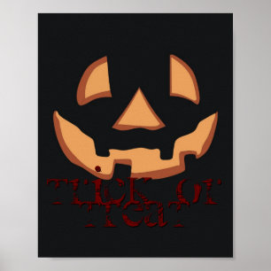 Kürbis zu Halloween in Schwarz Poster