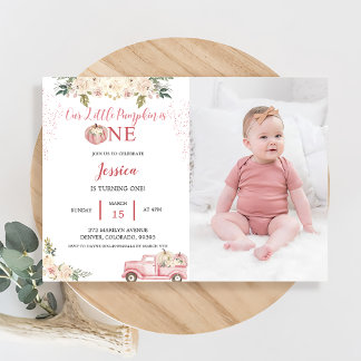 Kürbis zum ersten Geburtstag ist unser kleiner Kür Einladung