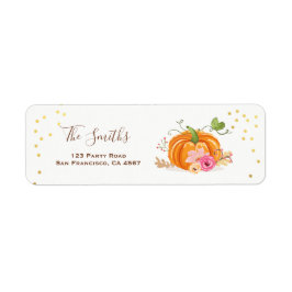 Kürbisadressen-Labels Herbst Herbst Gold Pink