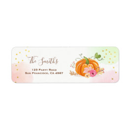Kürbisadressen-Labels Herbst Herbst Gold Pink
