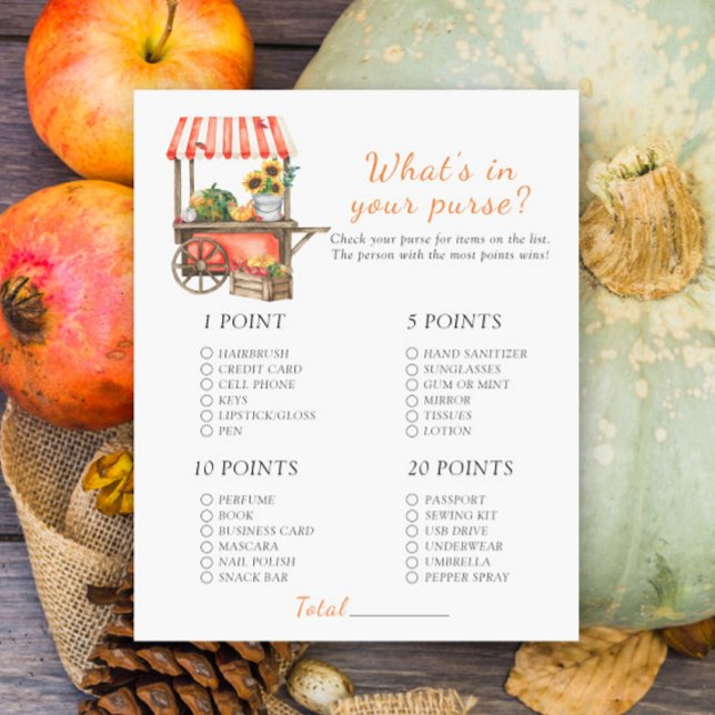 Kürbisbaby-Dusche - Was steckt in deinem Handtasch (Von Creator hochgeladen)