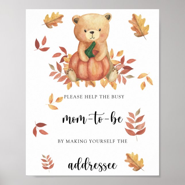 Kürbisbär - Helfen Sie dem geschäftigen Mama-zu-be Poster (Vorne)