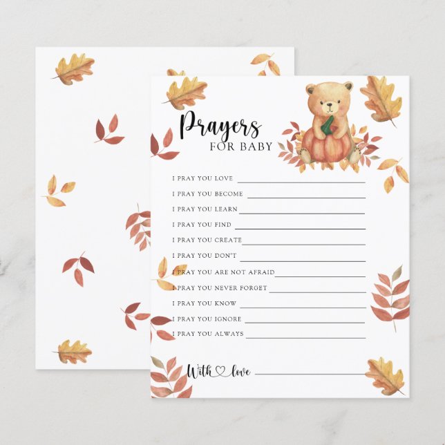 Kürbisbär - Party | Gebete für Baby (Vorne/Hinten)