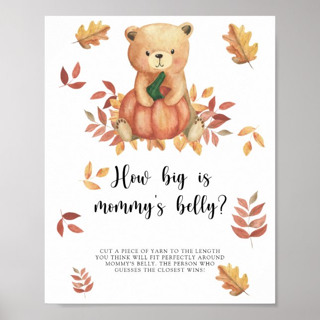 Kürbisbär, Wie groß ist das Bauchspiel der Mama Poster (Vorne)
