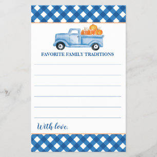 Kürbisblauer LKW-Baby-Party Familien Traditionen Flyer