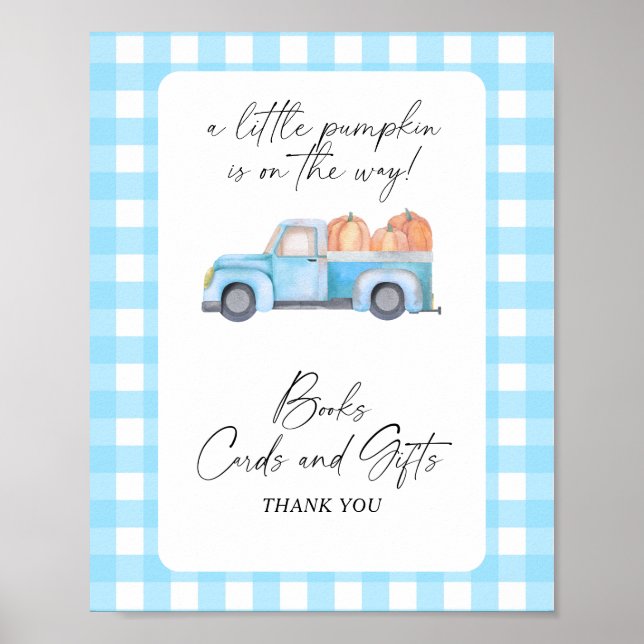 Kürbisblauer LKW - BUCHKARTEN UND GIFTS Poster (Vorne)