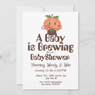 Kürbisbrauen-Baby-Party Halloween-Party  Einladung