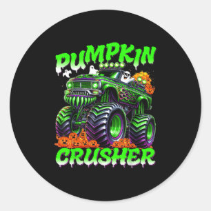 Kürbisbrecher-Monstertruck-Geister Halloween Für Runder Aufkleber