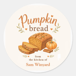 Kürbisbrot Herbstbacken aus der Küche Runder Aufkleber
