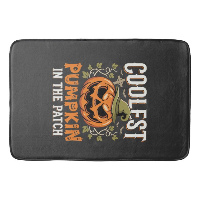 Kürbisdesign Halloween Patch Badematte (Vorderseite)