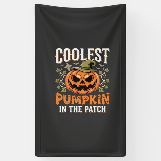 Kürbisdesign Halloween Patch Banner (Vertikal)