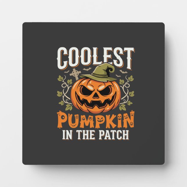 Kürbisdesign Halloween Patch Fotoplatte (Vorderseite)