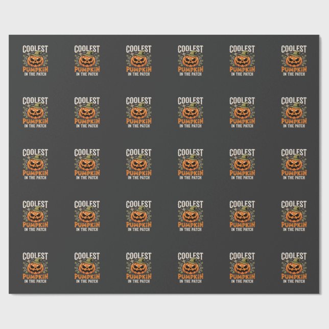Kürbisdesign Halloween Patch Geschenkpapier (Flach)