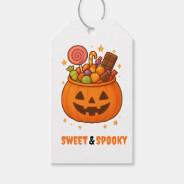 Kürbiseimer voll süß - Halloween Geschenkanhänger