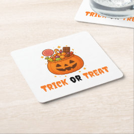 Kürbiseimer voll süß - Halloween Rechteckiger Pappuntersetzer