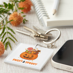 Kürbiseimer voll süß - Halloween Schlüsselanhänger