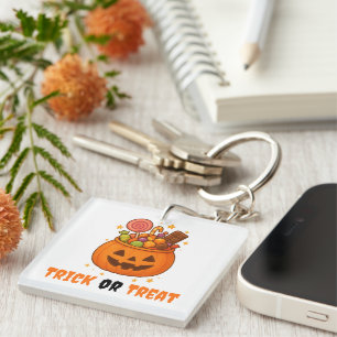 Kürbiseimer voll süß - Halloween Schlüsselanhänger