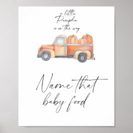 Kürbisfahrzeug - Name dieses Babynahrungsmittel Poster