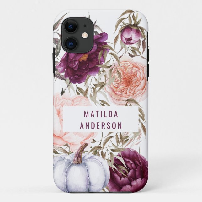 Kürbisfall Wasserfarbe lila niedlich  Case-Mate iPhone Hülle (Rückseite)