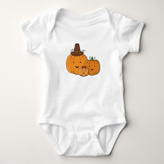 Kürbisfamilie Baby Strampler (Vorderseite)