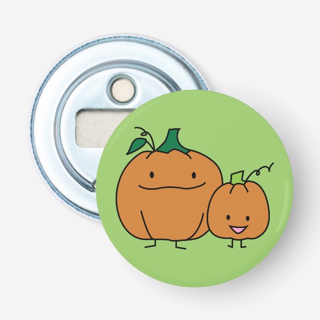 Kürbisfamilienelternteil-KindErntedank Halloween Flaschenöffner (Vorderseite)